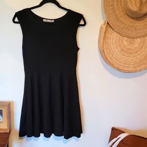 Black sleeveless mini dress
